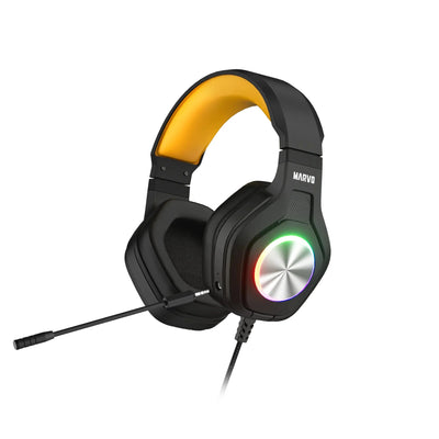 HEADPHONE MARVO HG9084 BK PULZ 80 MICROF. DESMONTABLE, RGB ESTATICO USB + JACK 3,5 MM GARANTIA 12 MESES