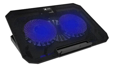 VENTILADOR XTECH XTA-156 PARA LAPTOP 15.6 PULGADAS 2 VENTILADORES LED AZUL 2 USB