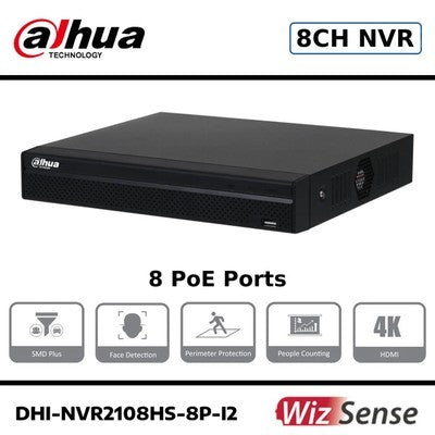 NVR DAHUA GRABADOR DE VÍDEO EN RED WIZSENSE COMPACTO DE 8 CANALES, 1U, 1 DISCO DURO