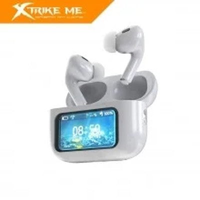 Audifonos Xtrike Me Ws-014 Bt 5.3 Case Con Pantalla Gestion Intuitiva Bat. 300Mah Usb-C Blanco Garantia 12 Meses
