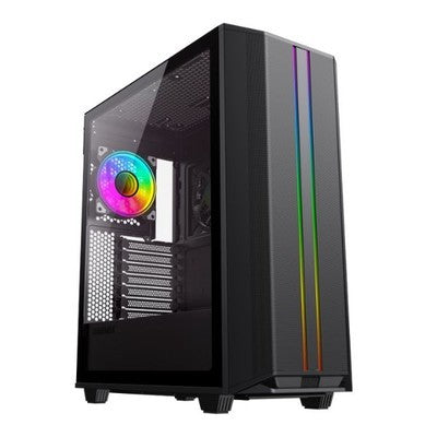 Case Gamamex Precision 2 Wh Atx Usb-C/3,0/2,0 Fan Post. 1*12Cm Argb + Coc 14Cm, Lat. Vidrio Temp Y Front Malla + Tira Ar