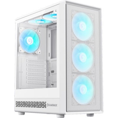 CASE GAMEMAX STORM 2 AW WH ATX USB-C/3.0/2.0 FAN ARGB (FRONT 3*12CM, SUPE. 2*12CM, POST. 1*12CM) LAT. VIDRIO TEMP. Y FRONT MESH, AURA SYNC GARANTIA 12 MESES
