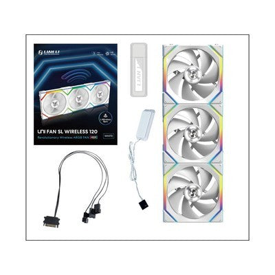 Ventilador Lian Li Uni Fan Sl-Infinity Wireless 120 - Triple Pack (Reverse Blade) - 2.4 Ghz Wireless Signal Argb Fan Con