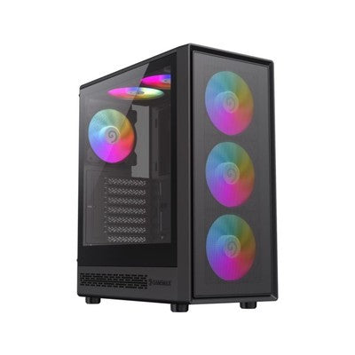 CASE GAMEMAX STORM 2 AB BK ATX USB-C/3.0/2.0 FAN ARGB (FRONT 3*12CM, SUPE. 2*12CM, POST. 1*12CM) LAT. VIDRIO TEMP. Y FRONT MESH, AURA SYNC GARANTIA 12 MESES