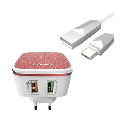 CARGADOR LDNIO A2405Q 30W USB DUAL PORT MICRO USB
