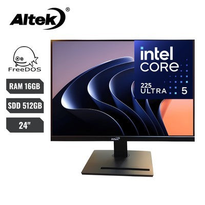 AIO ALTEK 24" 241AIOPC INTEL ULTRA 5 225 H810 512 GB SSD/ 16 GB DDR4 3200 GHZ / (INCLUYE TECLADO Y MOUSE INALAMBRICO) FREE DOS -241AIOPCULTRA5