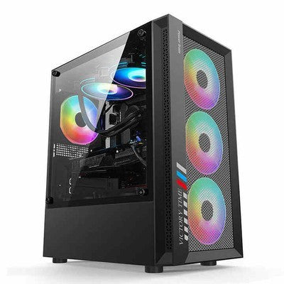 Case Gamemax Edge Bk M-Atx Usb 3.0/2.0 Fan Frgb Post. 1*12Cm, Lat. Vidrio Temp. Y Frontal Airflow Lines Garantia 12 Mese