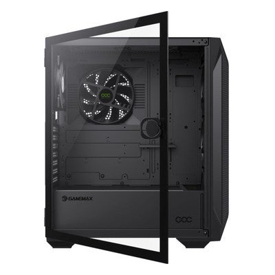 Case Gamemax Brufen Coc Bk E-Atx Usb-C/3.0/2,0 Fan Argb (Front 3*12Cm, Post 1*12Cm) Fan Coc 14Cm Chasis, Lat. Vidrio Tem