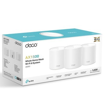 Extensor Malla Tp-Link Deco X10 3 Pack Ax1500 Wifi 6 Dual Band 5Ghz: 1201Mbps Y 2.4Ghz: 300Mbps Cobertura 520M² Ofdma Y 