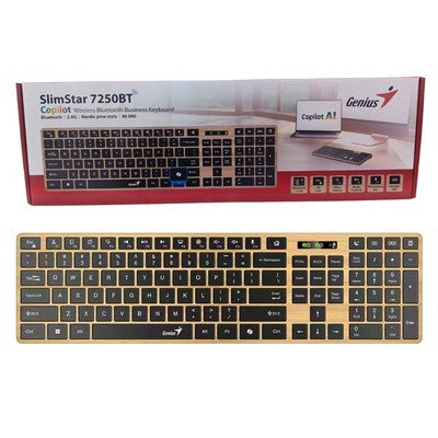 TECLADO GENIUS SLIMSTAR 7250BT /BT Y WIRELESS /COPILOT /PILA AAA 2 /WIN /MAC /CHROME /ANDROID
