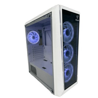 Case Gamer Infinytek H-15 Pro *(Blanco) White* 4 Ventiladores Argb Sin Fuente Tapa Lateral Y Frontal Vidrio Templado
