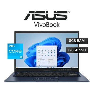 Laptop Asus Vivobook 14 Intel Core I3-1315U Ram 8Gb Ddr4 3200 (Expandible Hasta 16Gb) Ssd 128Gb (Reemplazable Hasta 1Tb 