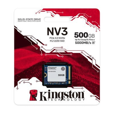 Disco Ssd 500Gb Kingston M.2 2230 Nv3 Nvme Pcie 4X4 Gen 5000Mb/S 3.000Mb/S Snv3Sm3/500G Garantia 12 Meses