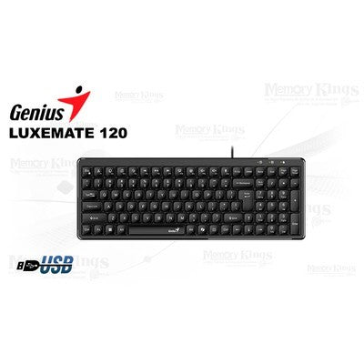 Teclado Genius Luxemate 120 Sp Campacto Copilot Ai Usb Cable 1.5M Negro Garantia 12 Meses