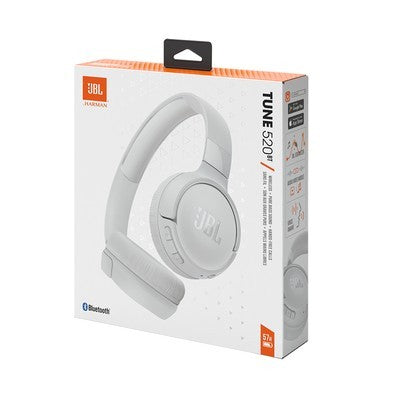 Audifonos Jbl White Tune 520Bt 5.3 10M Carga Rapida (5Min = 3H), 57 Horas Duracion Garantia 12 Meses