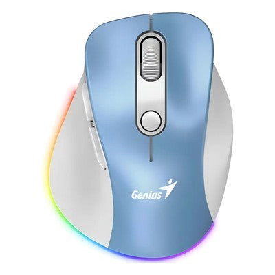 MOUSE GENIUS ERGO 9000S INALAMBRICO RECARGABLE LIGTH BLUE ERGONOMICO VERTICAL RGB