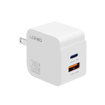 CARGADOR LDNIO Q1 20W 2P PD + USB + CAB TC-IPH WHITE