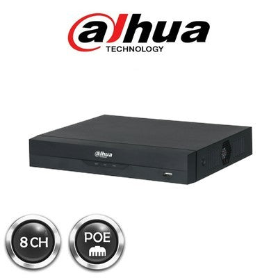 NVR DAHUA GRABADOR DE VÍDEO EN RED DAHUA DE 8 CANALES, 2 DISCOS DUROS Y FORMATO 1U