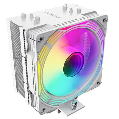Cooler Cpu Gamemax Ice Force Wh Argb Efecto Infinito 4 Tubos Termicos, Intel Lga1700/1366/1200 Y Amd Am5/Am4 Aura Sync 5