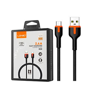 CABLE LDNIO LS531 1M 12W 2.4A USB-IPH - CORDÓN BLACK