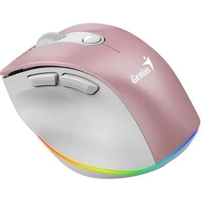 MOUSE GENIUS ERGO 9000S INALAMBRICO RECARGABLE PINK ERGONOMICO VERTICAL RGB