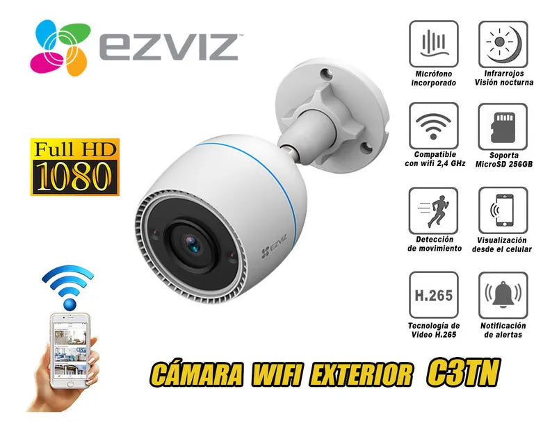 CAMARA SMART EZVIZ C3TN 1080P FHD H.265 DETECCION DE MOVIMIENTO