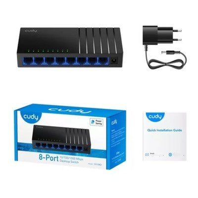 SWITCH CUDY 8PTOS 10/100/1000 PLASTICO
