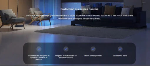 CAMARA DE SEGURIDAD INTELIGENTE EZVIZ H6c Pro 3K Visión Nocturna a Color Smart