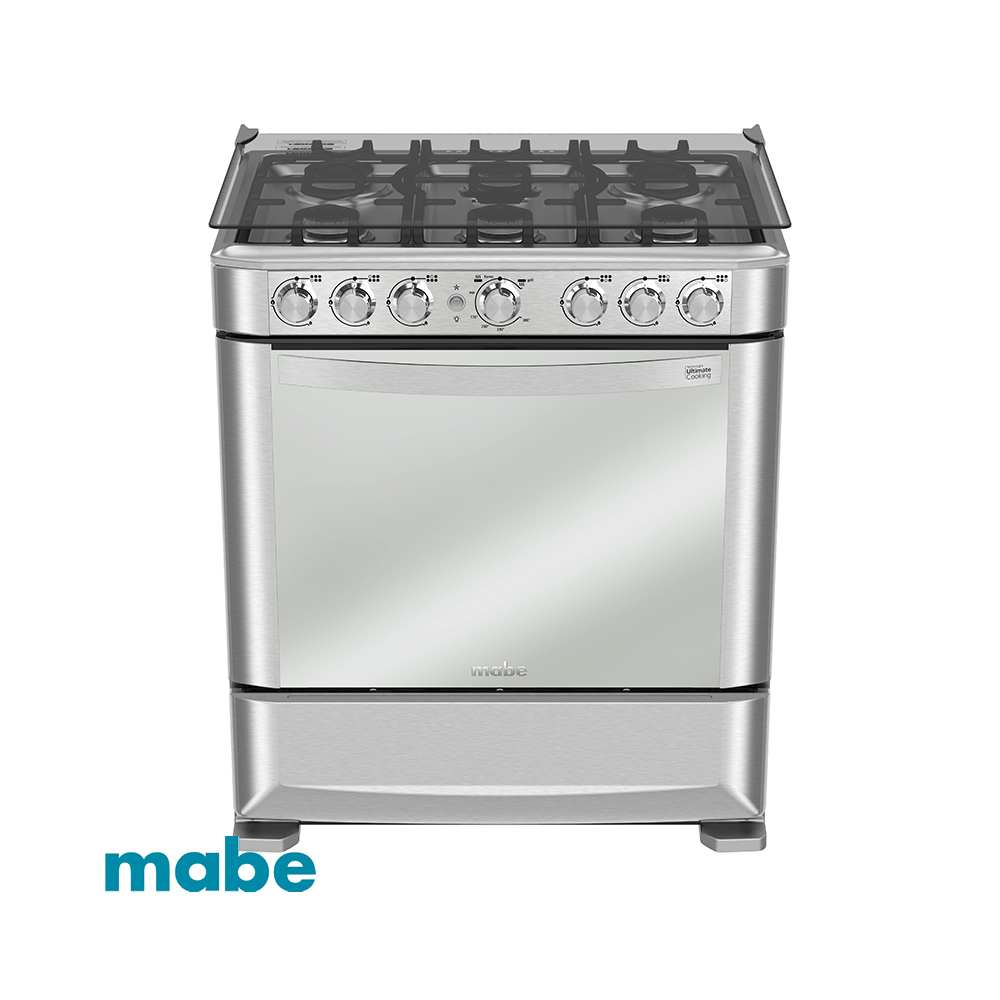 Cocina a Gas Mabe 6 Quemadores con Grill Acero Inox