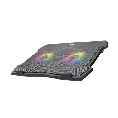 VENTILADOR PARA LAPTOP MEETION MT-CP2020 2FAN RGB CONEXION USB DOBLE DISEÑO ERGONOMICO  - ME-CP2020