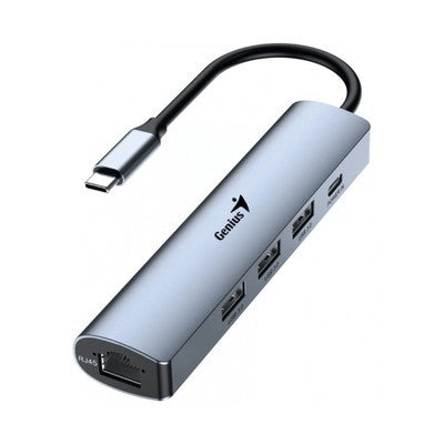 HUB GENIUS UH545 USB C A 5 PUERTOS 3 USB A 1 USB C 1 RJ45 GE WIN 10 11 MAC - 31240004400