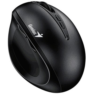 Mouse Genius Ergo 8300S Inalambrico Silencioso 6 Botones + Pila Aa Black Ergonomico Vertical