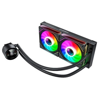 COOLER CPU GAMEMAX ICE FORCE BK ARGB EFECTO INFINITO 4 TUBOS TERMICOS, INTEL LGA1700/1366/1200 Y AMD AM5/AM4 AURA SYNC 5V 3PIN / 4PIN PWM GARANTIA 12 MESES