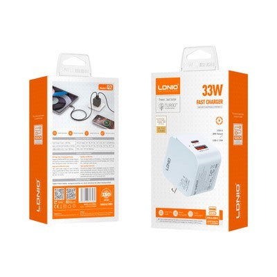 Cargador Ldnio Q2 33W 2P Pd + Usb + Cab Usb-Tc Black +.