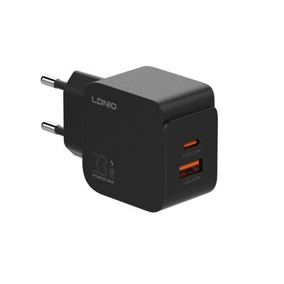 Cargador Ldnio Q2 33W 2P Pd + Usb + Cab Usb-Iph Black +.