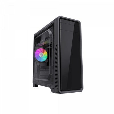 Case Gamamex Precision 2 Bk Atx Usb-C/3,0/2,0 Fan Post. 1*12Cm Argb + Coc 14Cm, Lat. Vidrio Temp Y Front Malla + Tira Argb Controlador Hub Aura Sync Garantia 12 Meses