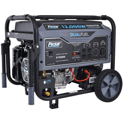 Generador Electrico A Gasolina Americano Pulsar 12,000W (12Kw) Dual Fuel (Gasolina, Gas Doméstico Y Propano) (Epa Certification) (Electric Start) (Voltage Output (V) 12-120-240) (Amperage Output (A)