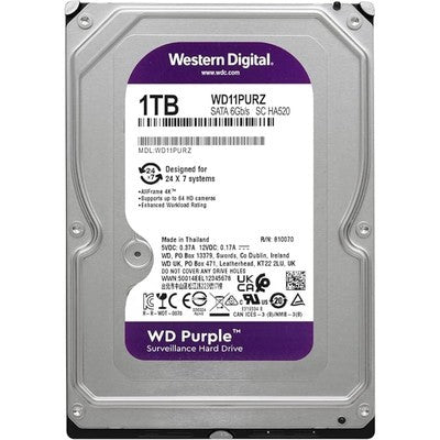 Disco Duro 1Tb Sata Western Digital Purple Wd11Purz 5400Rpm 3.5" 256Mb