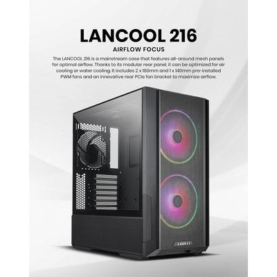 Case Gamer Lian Li Lancool 216 Rgb - Mid Tower - Extended Atx - Windowed Side Panel (Tempered Glass) - No Power Supply (