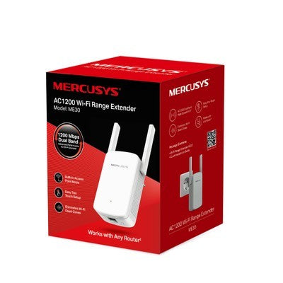 Extensor Mercusys Me30 Ac1200 Dual Band 5Ghz 867Mbps Y 2.4Ghz 300Mbps 1*Rj45 Garantia 12 Meses