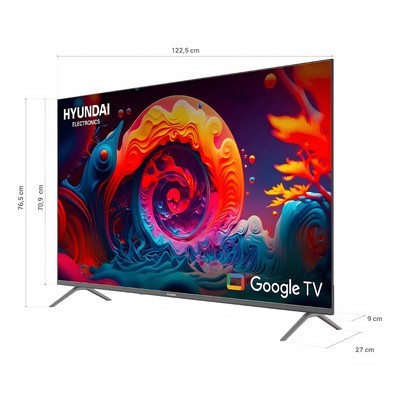 Televisor Tv Hyundai 55" Eled5529Qc Qled 4K Uhd (3840X2160) Hdr10 Android 16Gb Rom 2Gb Ram Bl 5.0 Wifi 2Xhdmi 2Xusb - Le