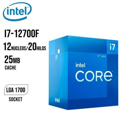 PROC. INTEL I7-12700F (SIN VIDEO) 12 NUCLEOS 25MB CACHE LGA1700 DDR4/5 3200/4800 BX8071512700F GARANTIA 12 MESES