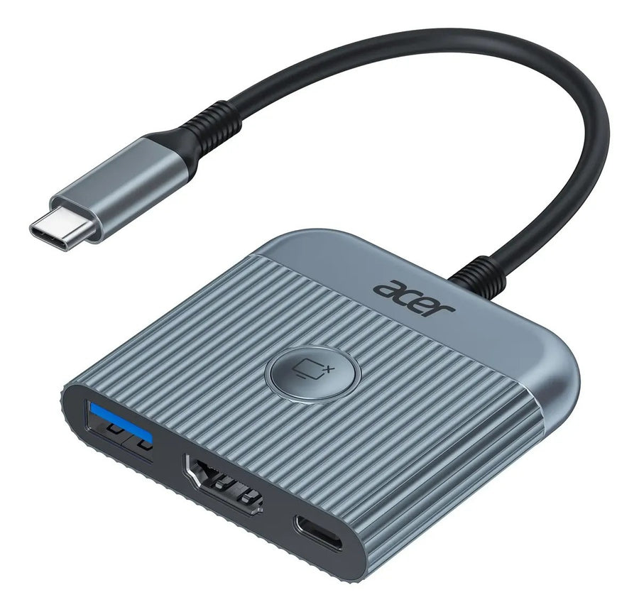 ADAPTADOR HUB ACER ODK470 USB-C A (HDMI 4K 60HZ + USB-C PD 100W + USB-A 3,0) GARANTIA 12 MESES