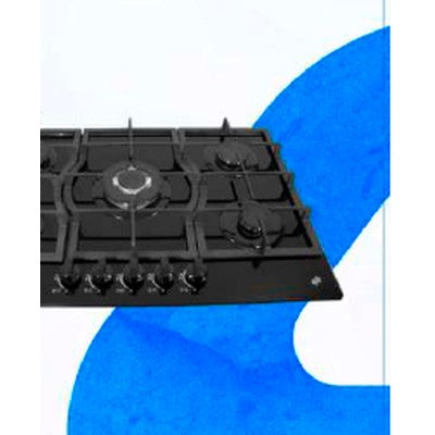 ENCIMERA A GAS VIDRIO 5 QUEMADORES 76CM