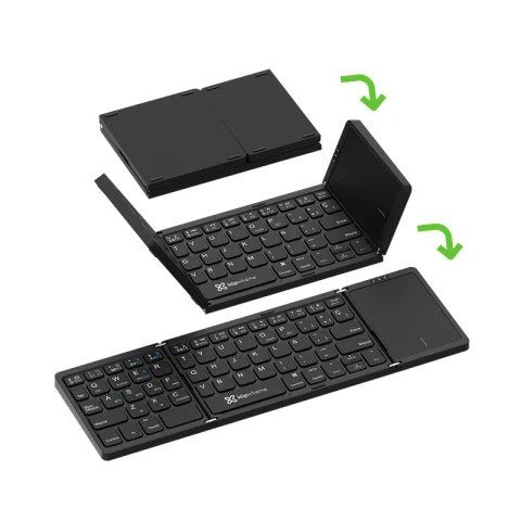 teclado klip xtreme inalámbrico plegable con panel táctil bluetooth