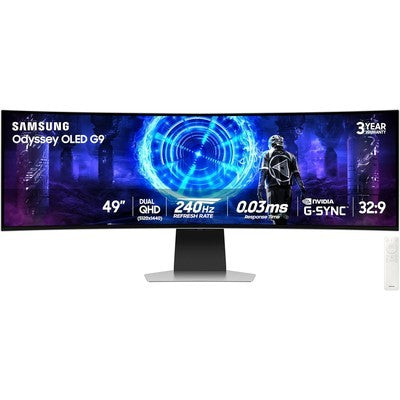 MONITOR SAMSUNG 49" ODYSSEY OLED G9 G95SD DUAL QHD 240HZ CURVED GAMING MONITOR WITH GLARE FREE - LS49DG956SNXGO