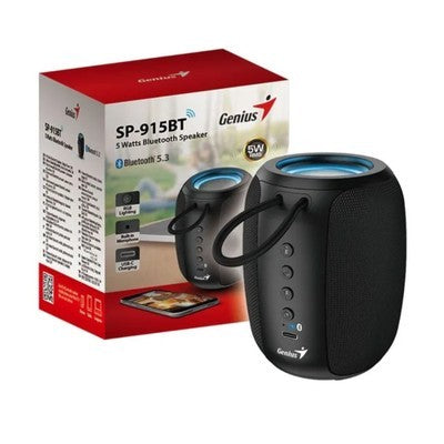 PARLANTE GENIUS SP-915BT PORTABLE POTENCIA 5W RMS BLUETOOTH 5.3 COLOR NEGRO - 091163261834 – 31730052400