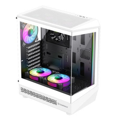 CASE GAMEMAX VISTA COC AW WH ATX USB-C/3.0/2.0 FAN ARGB (SUP. 2*12CM POST. 1*12CM INF. 2*12CM) + CHASIS 1*12CM PANORAMICO FRONT Y LAT. VIDRIO TEM. AURA SYNC GARANTIA 12 MESES