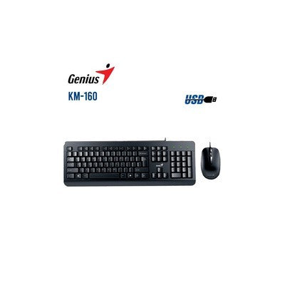 KIT GENIUS TECL. Y MOUSE KM-160 SP BK AI COPILOT 12 TECLAS FN / DPI 1200 GARANTIA 12 MESES