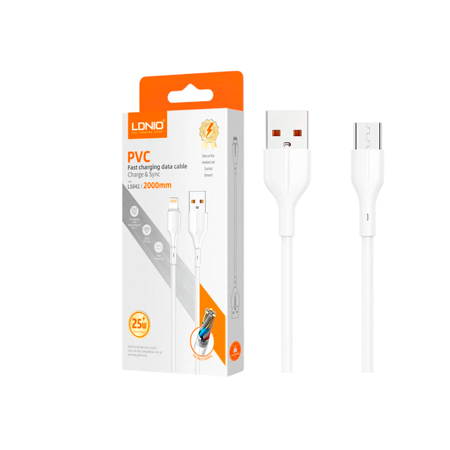 CABLE LDNIO LS842 2M 25W USB-IPH - WHITE